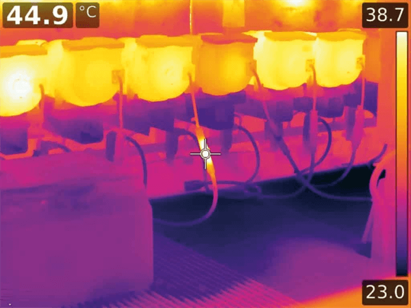 Sample thermal image of electrical panel showing hot spots